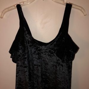black, velvet cropped tank